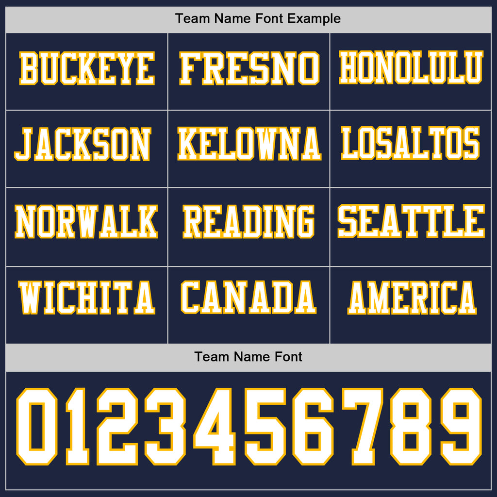 Custom Navy White-Gold Long Sleeve Authentic Football Jersey