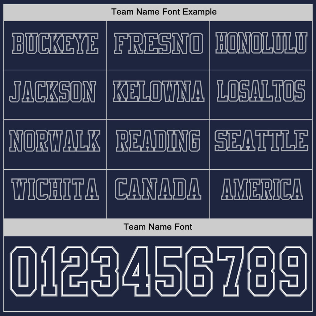 Custom Navy White-Gray Long Sleeve Authentic Football Jersey