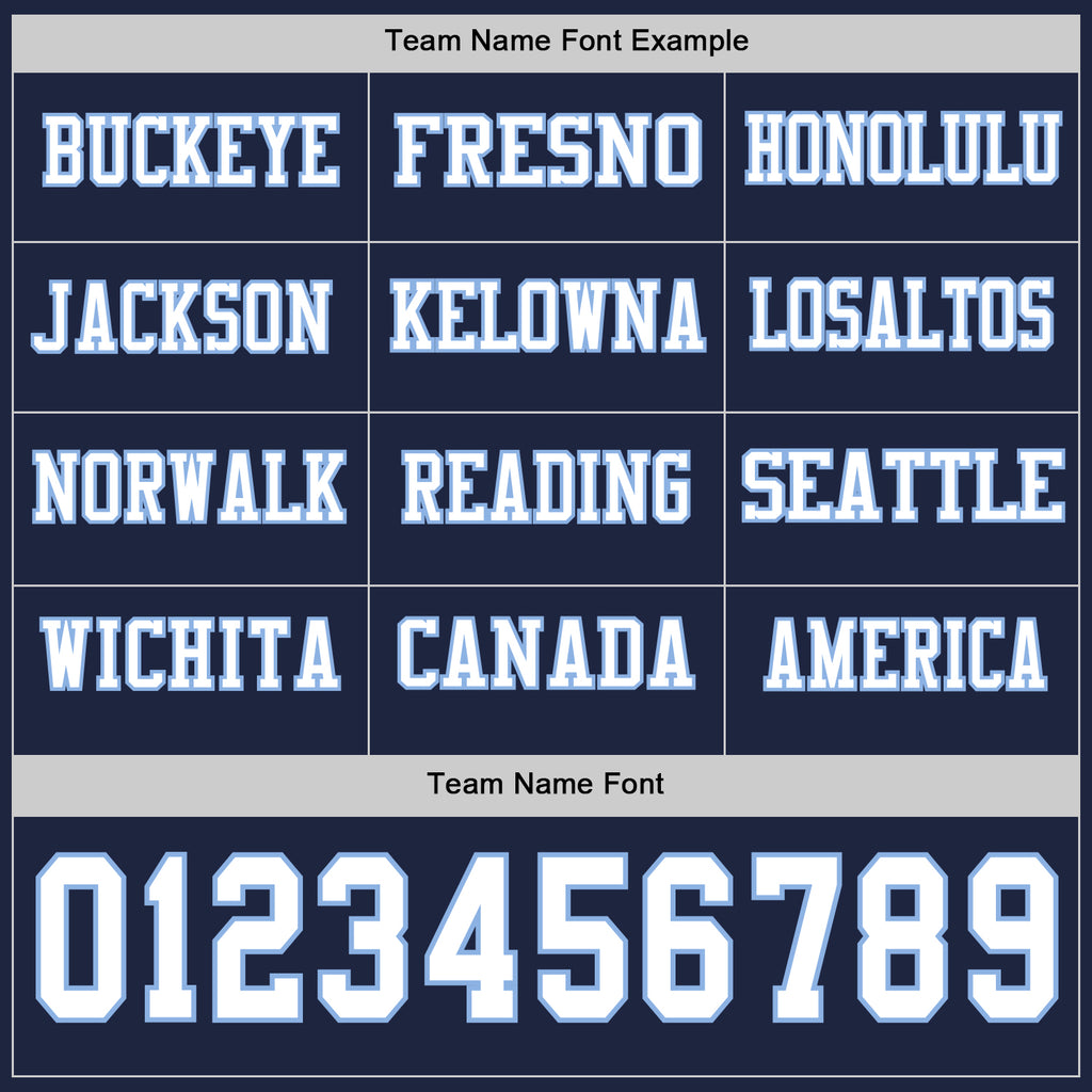 Custom Navy White-Light Blue Long Sleeve Authentic Football Jersey
