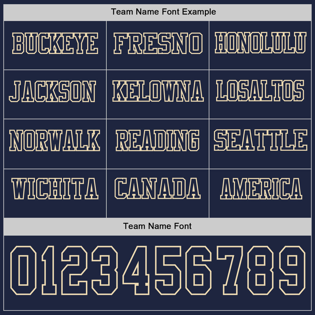 Custom Navy Cream Long Sleeve Authentic Football Jersey