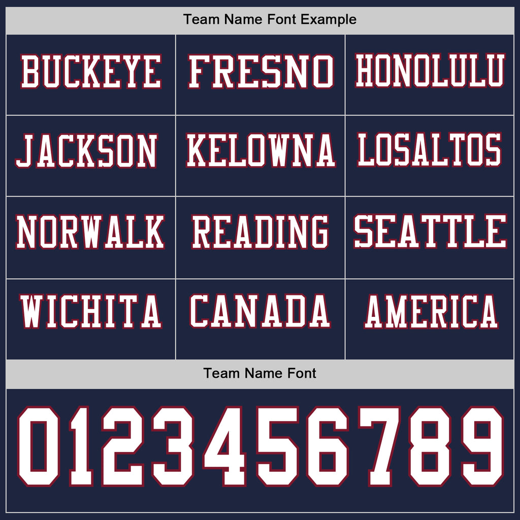 Custom Navy White-Crimson Long Sleeve Authentic Football Jersey