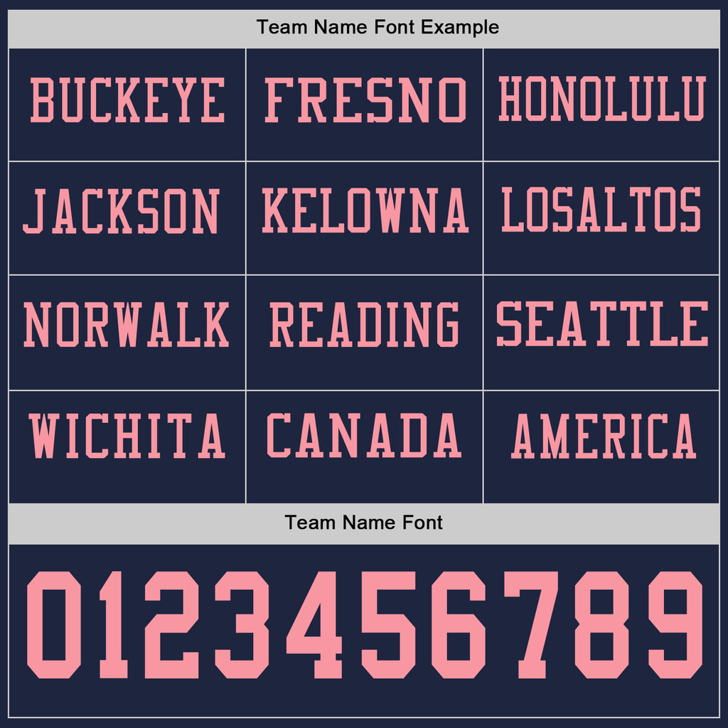 Custom Navy Medium Pink Long Sleeve Authentic Football Jersey