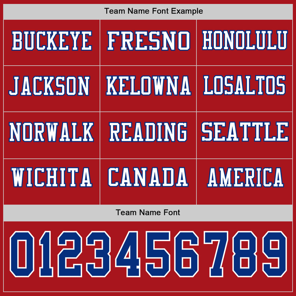 Custom Red Royal-White Long Sleeve Authentic Football Jersey