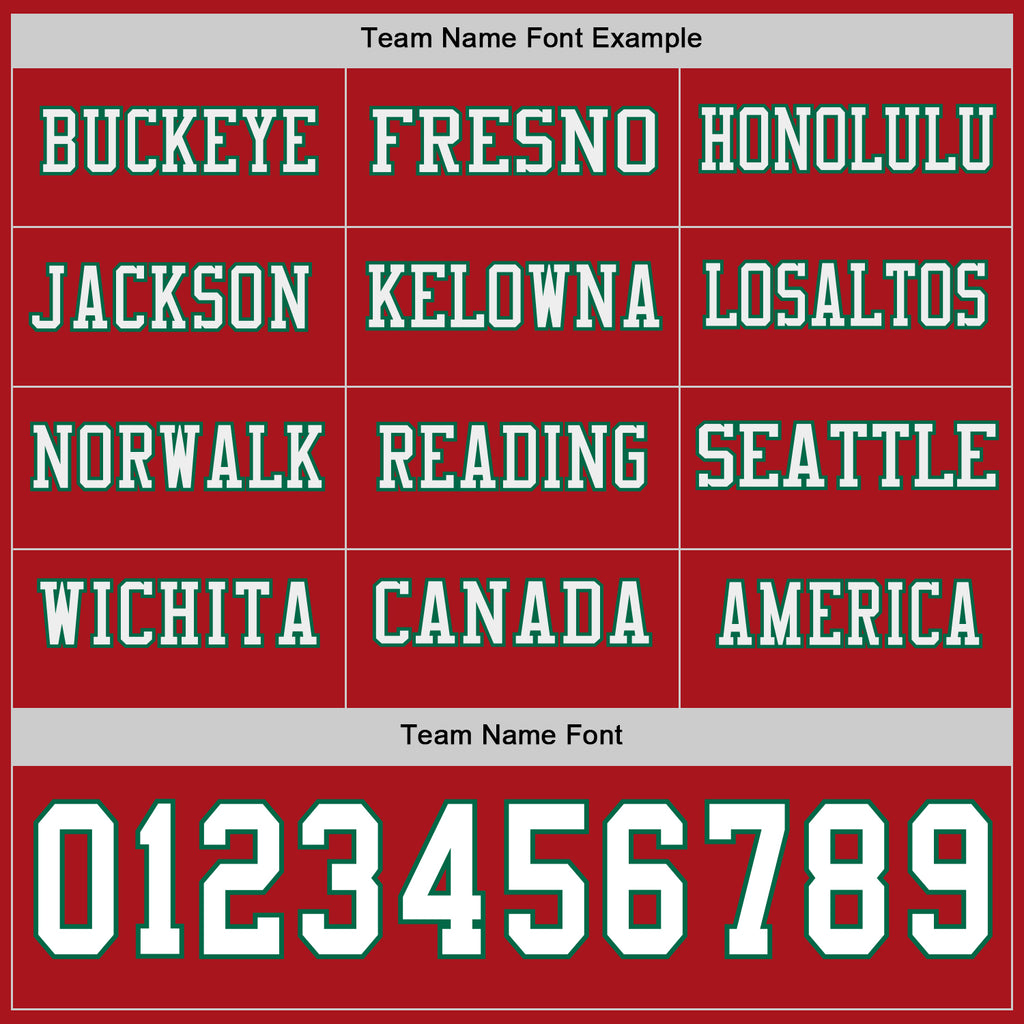 Custom Red White-Kelly Green Long Sleeve Authentic Football Jersey