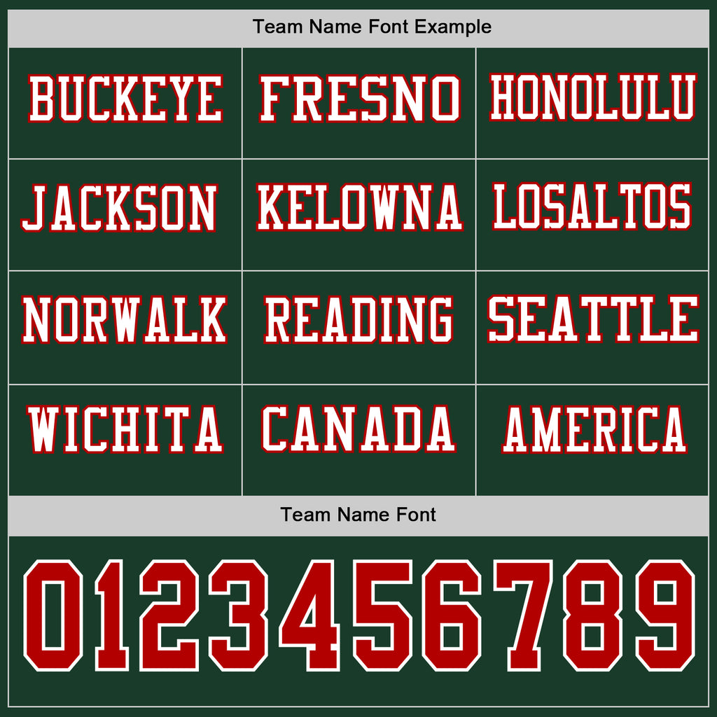 Custom Green Red-White Long Sleeve Authentic Football Jersey
