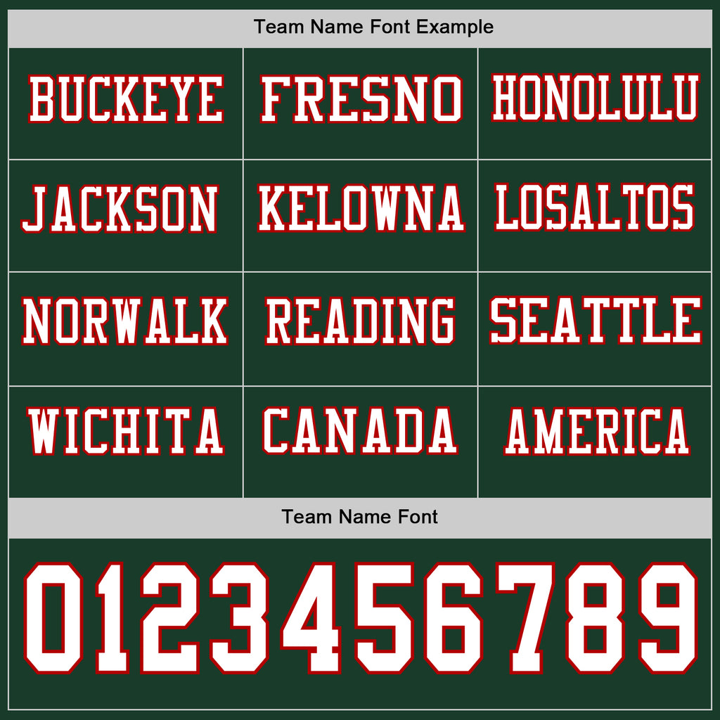 Custom Green White-Red Long Sleeve Authentic Football Jersey