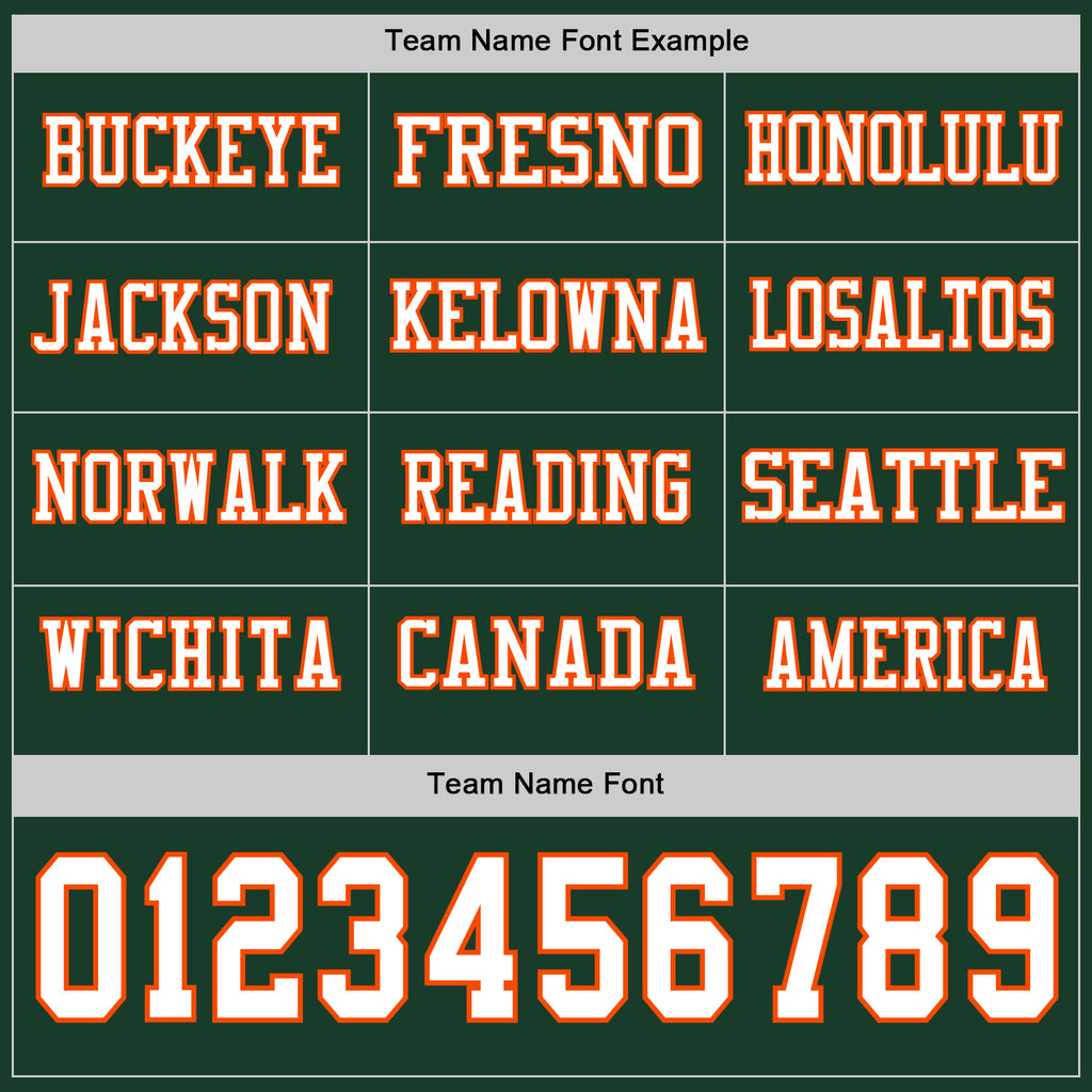 Custom Green White-Orange Long Sleeve Authentic Football Jersey