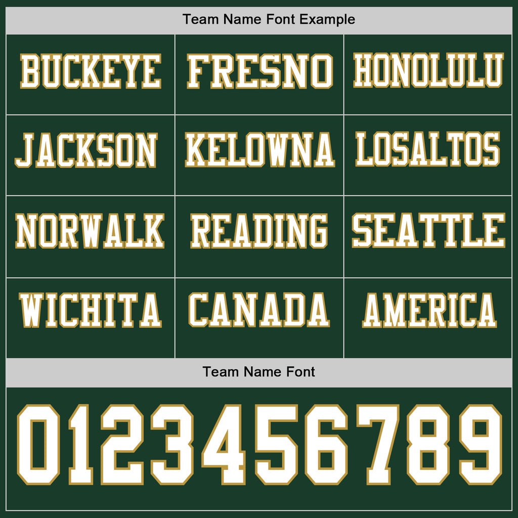 Custom Green White-Old Gold Long Sleeve Authentic Football Jersey