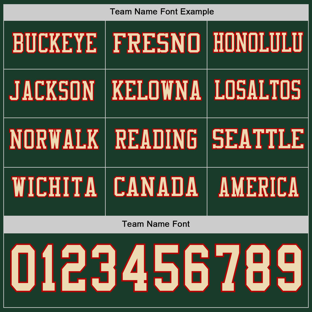 Custom Green Cream-Red Long Sleeve Authentic Football Jersey