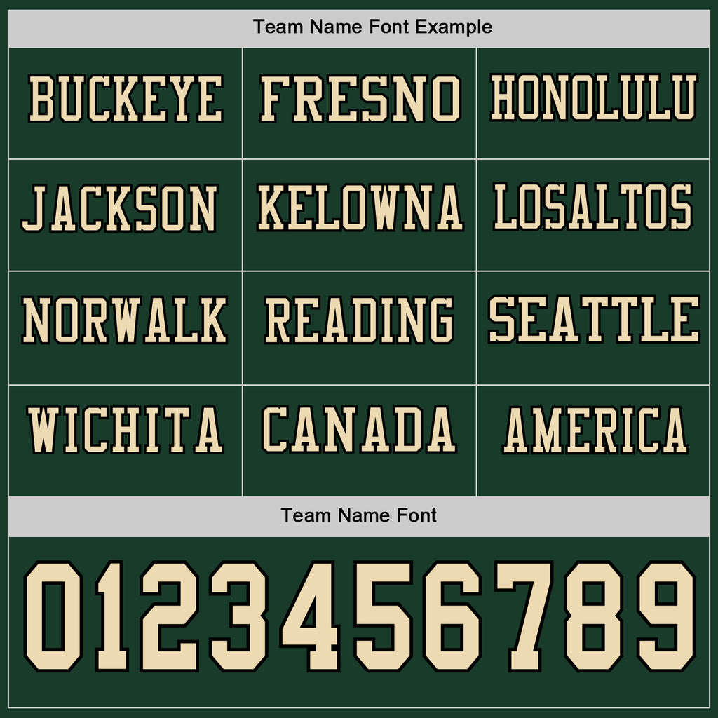 Custom Green Cream-Black Long Sleeve Authentic Football Jersey