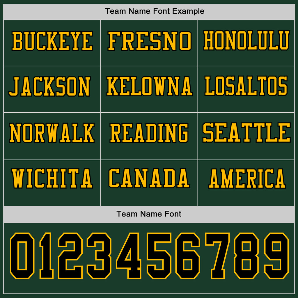 Custom Green Black-Gold Long Sleeve Authentic Football Jersey