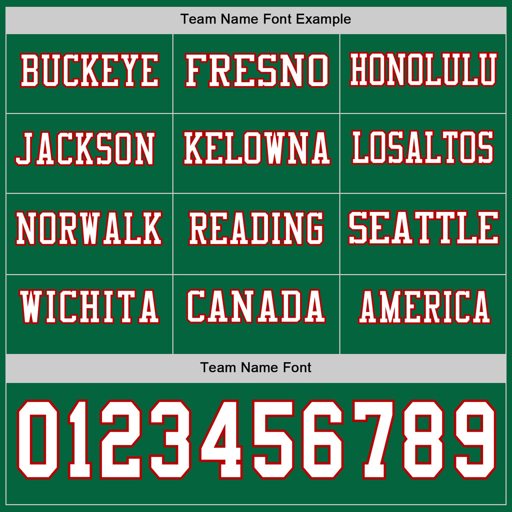 Custom Kelly Green White-Red Long Sleeve Authentic Football Jersey