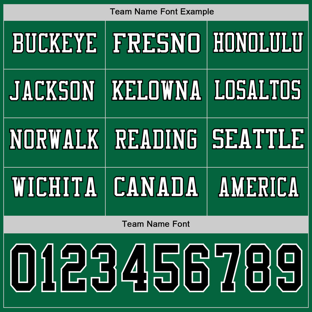 Custom Kelly Green Black-White Long Sleeve Authentic Football Jersey