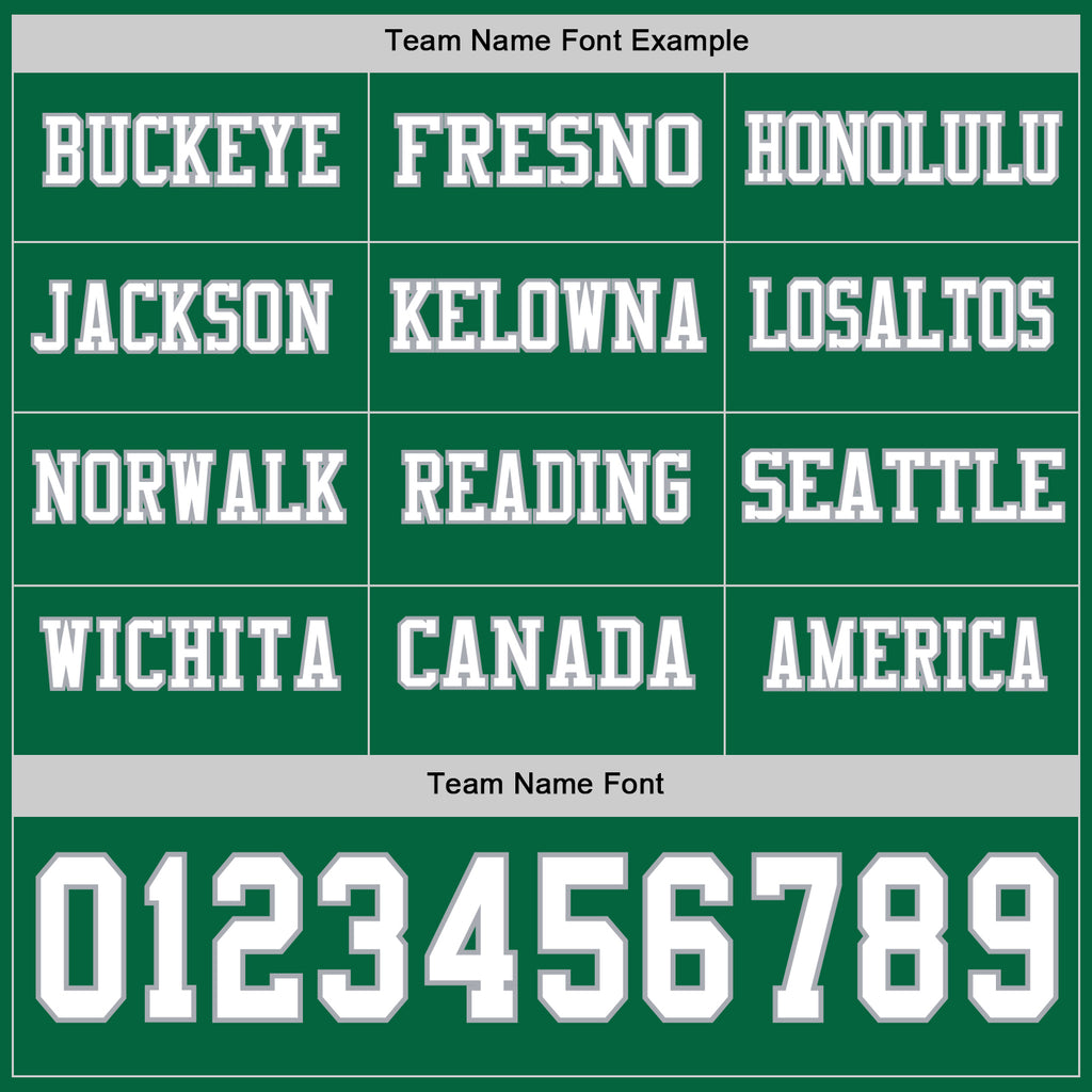 Custom Kelly Green White-Gray Long Sleeve Authentic Football Jersey