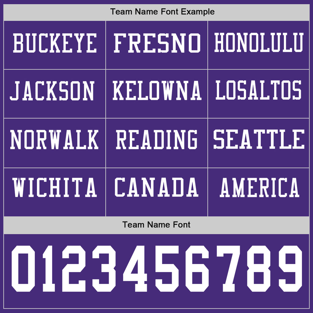 Custom Purple White Long Sleeve Authentic Football Jersey