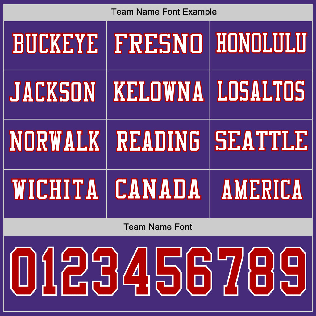 Custom Purple Red-White Long Sleeve Authentic Football Jersey