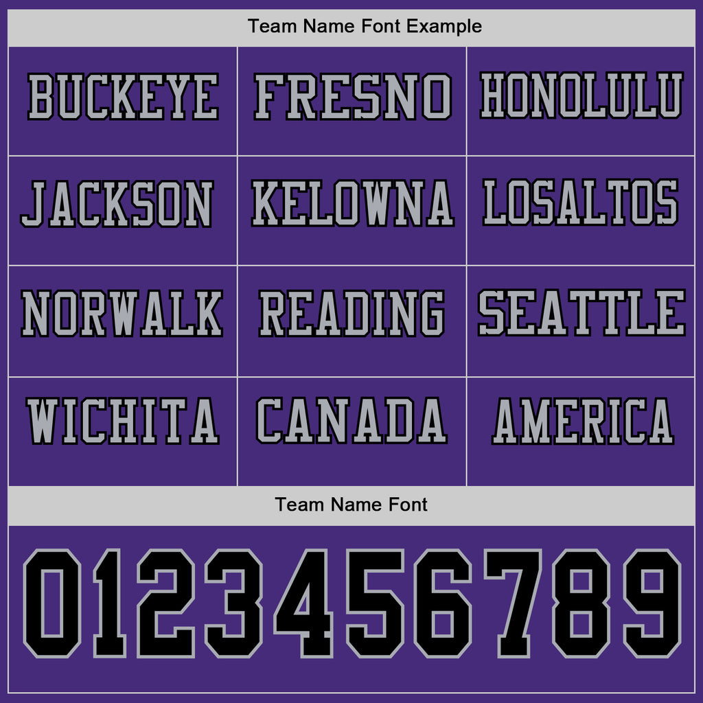 Custom Purple Black-Gray Long Sleeve Authentic Football Jersey
