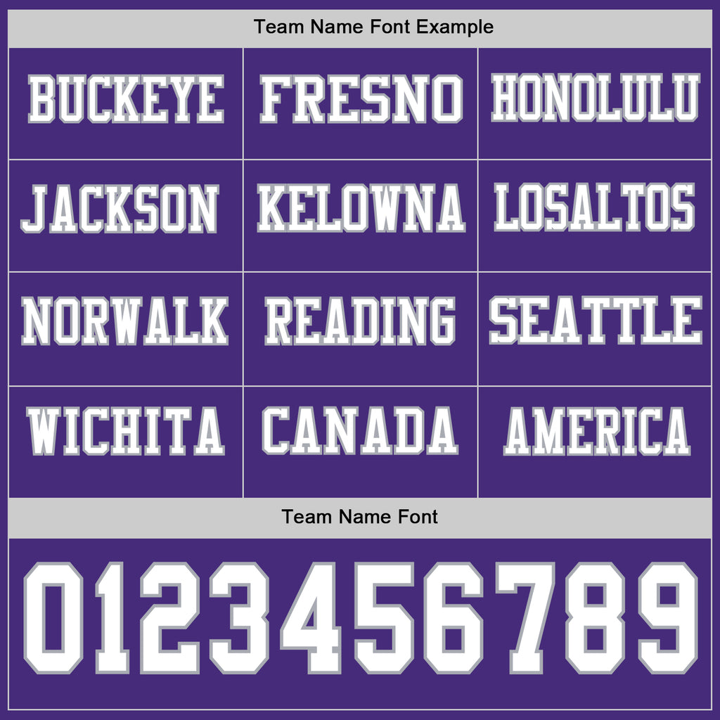 Custom Purple White-Gray Long Sleeve Authentic Football Jersey