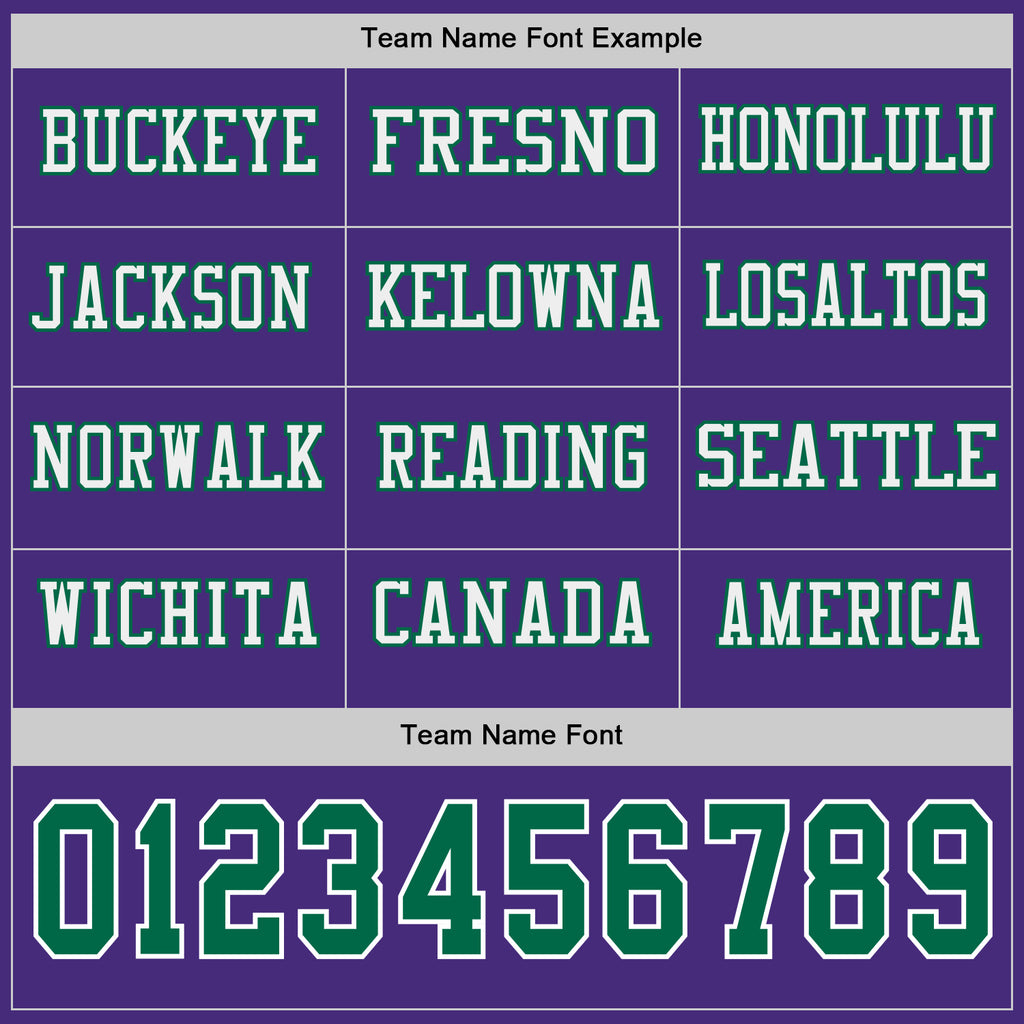 Custom Purple Kelly Green-White Long Sleeve Authentic Football Jersey