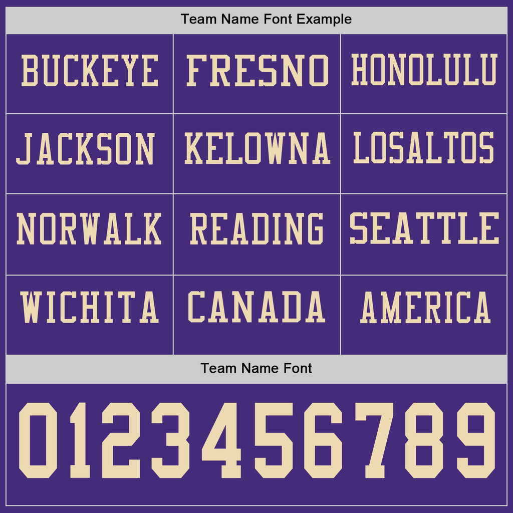 Custom Purple Cream Long Sleeve Authentic Football Jersey