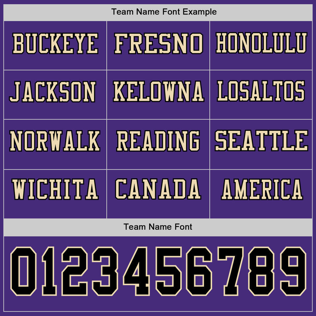 Custom Purple Black-Cream Long Sleeve Authentic Football Jersey