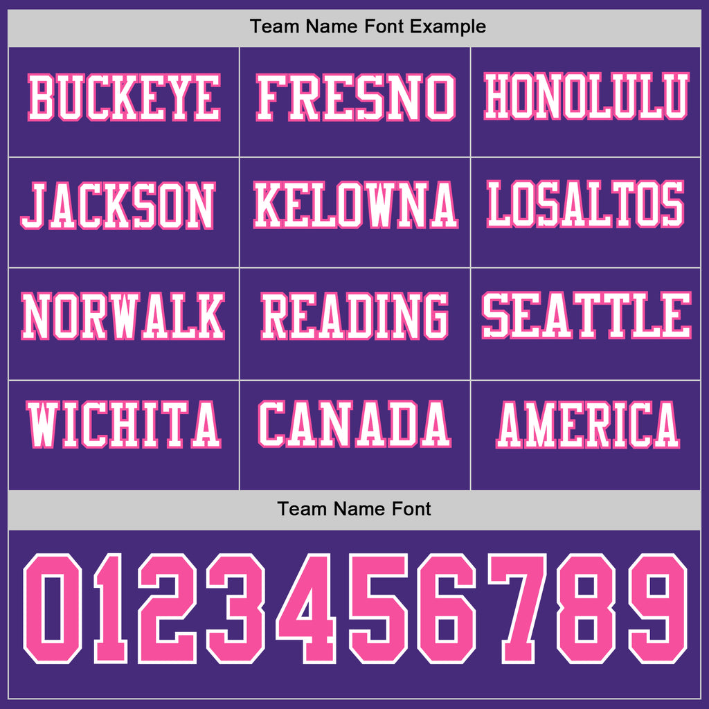 Custom Purple Pink-White Long Sleeve Authentic Football Jersey