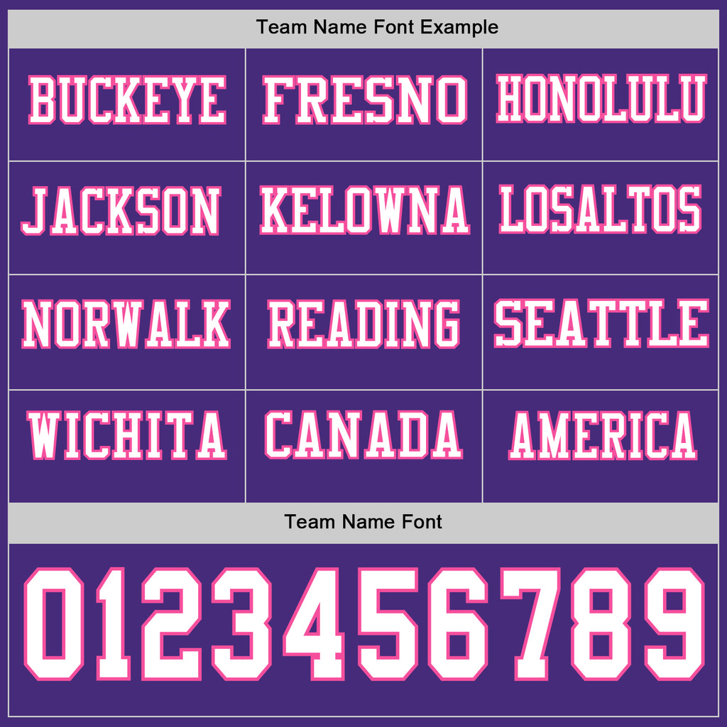 Custom Purple White-Pink Long Sleeve Authentic Football Jersey
