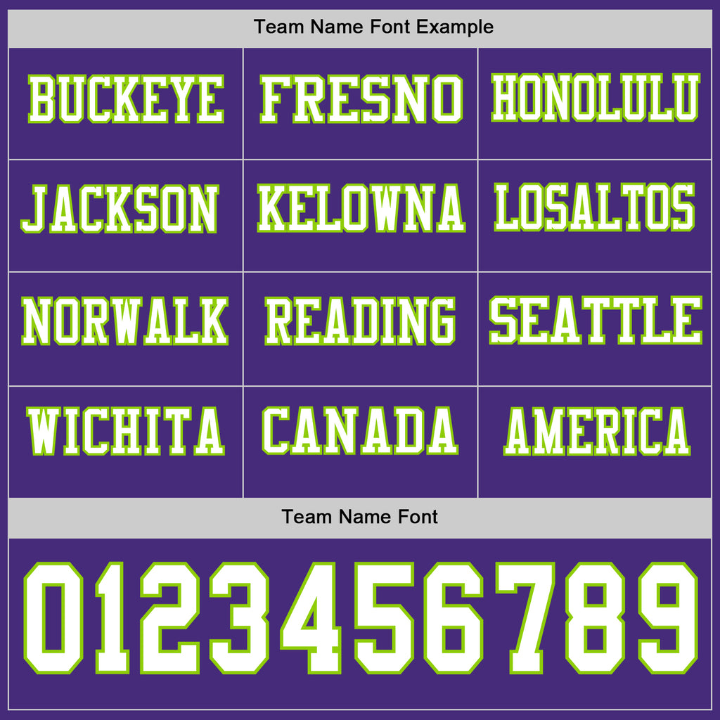 Custom Purple White-Neon Green Long Sleeve Authentic Football Jersey