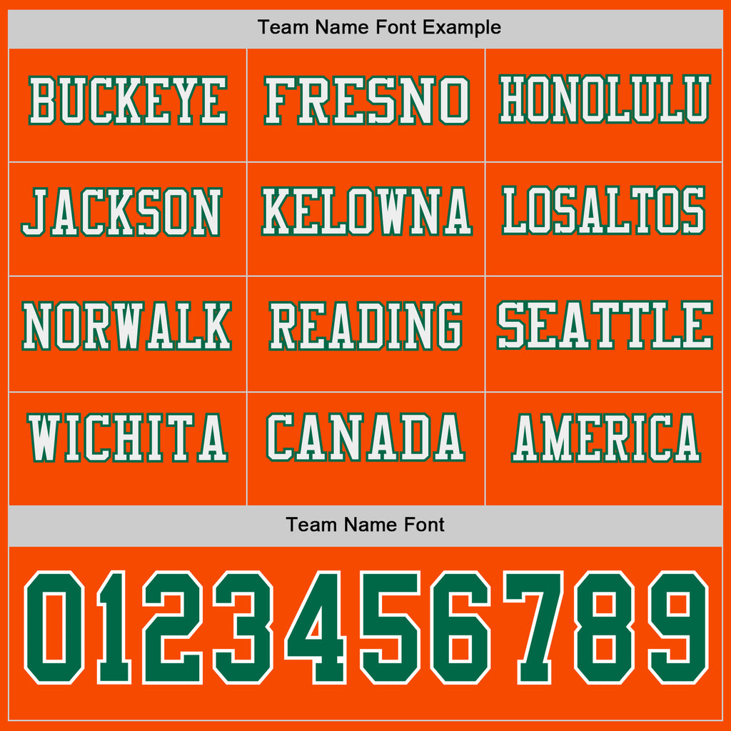 Custom Orange Kelly Green-White Long Sleeve Authentic Football Jersey