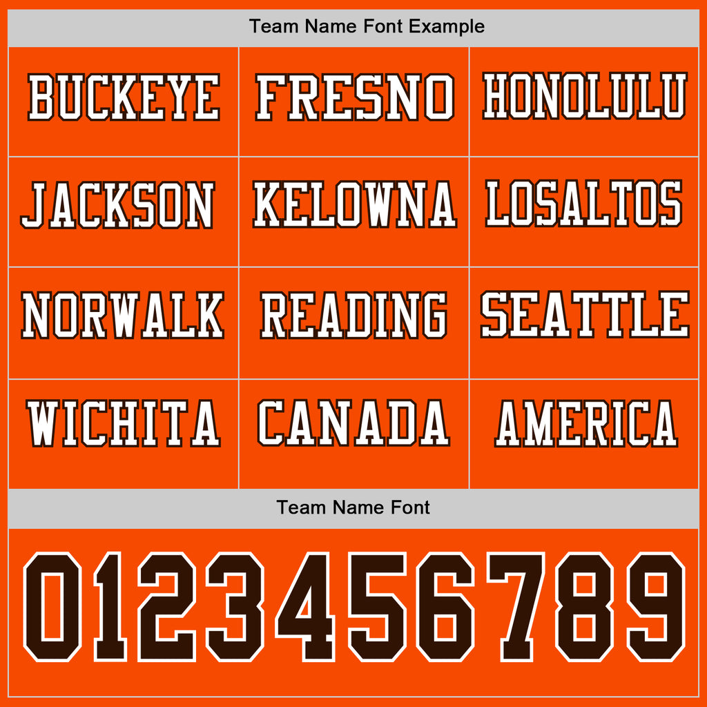 Custom Orange Brown-White Long Sleeve Authentic Football Jersey