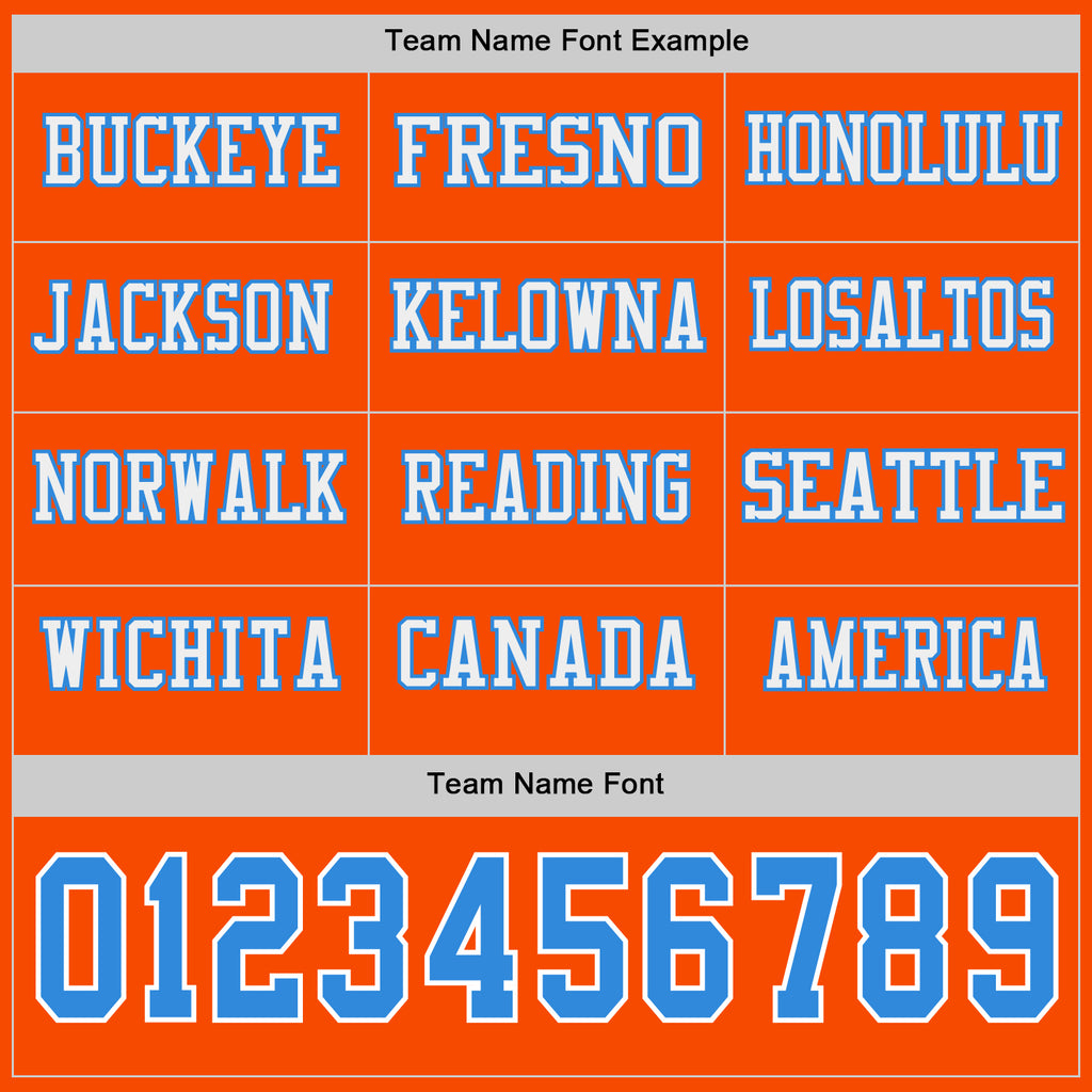 Custom Orange Powder Blue-White Long Sleeve Authentic Football Jersey