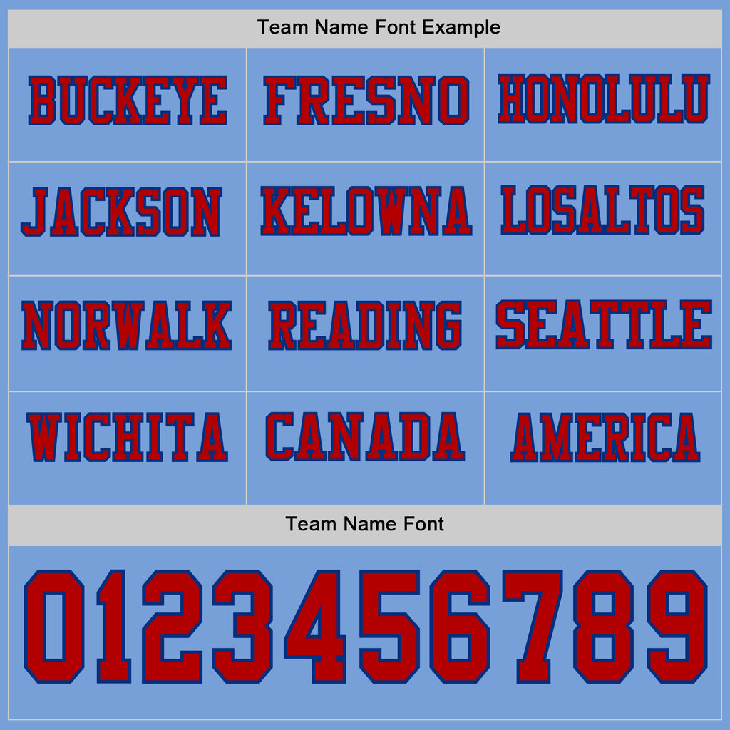 Custom Light Blue Red-Royal Long Sleeve Authentic Football Jersey