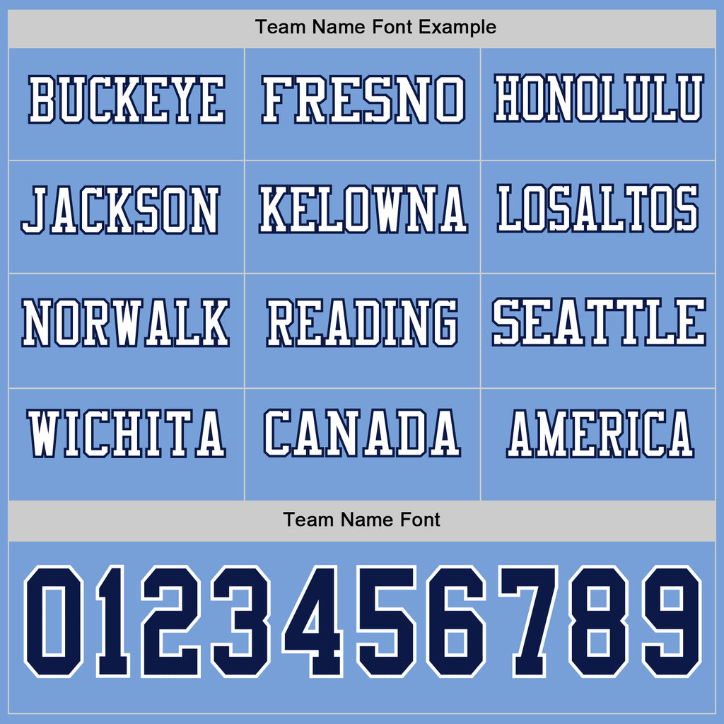 Custom Light Blue Navy-White Long Sleeve Authentic Football Jersey