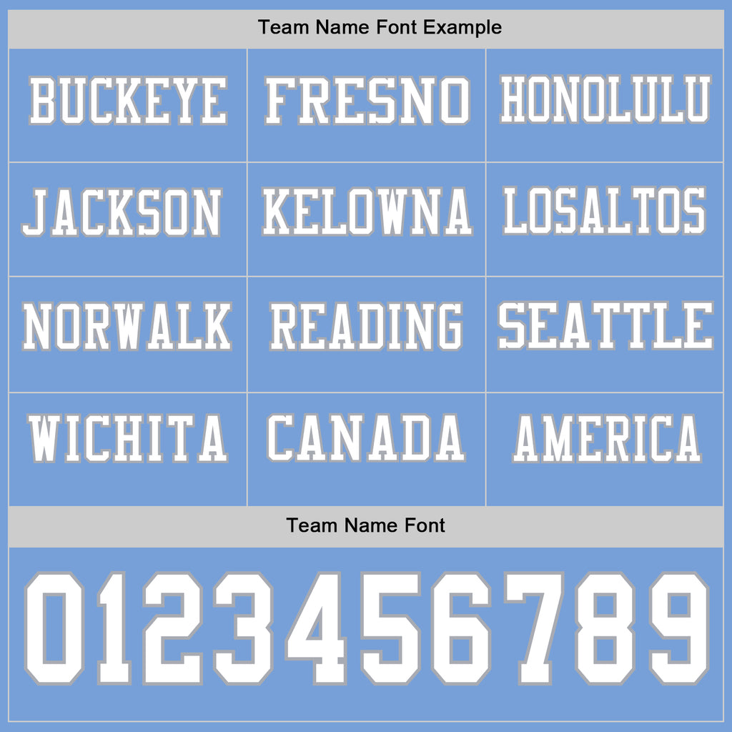 Custom Light Blue White-Gray Long Sleeve Authentic Football Jersey