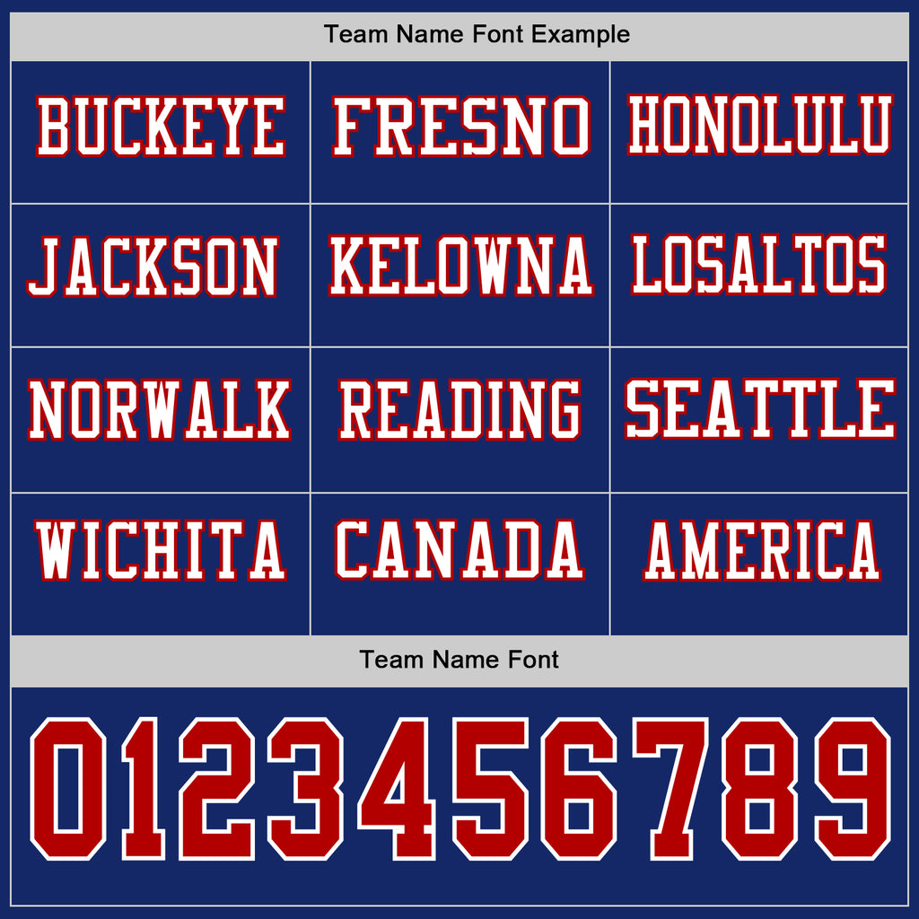 Custom Royal Red-White Long Sleeve Authentic Football Jersey