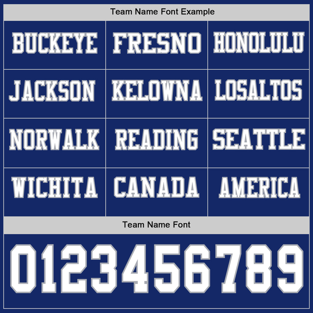 Custom Royal White-Gray Long Sleeve Authentic Football Jersey