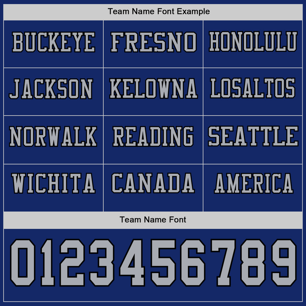 Custom Royal Gray-Black Long Sleeve Authentic Football Jersey