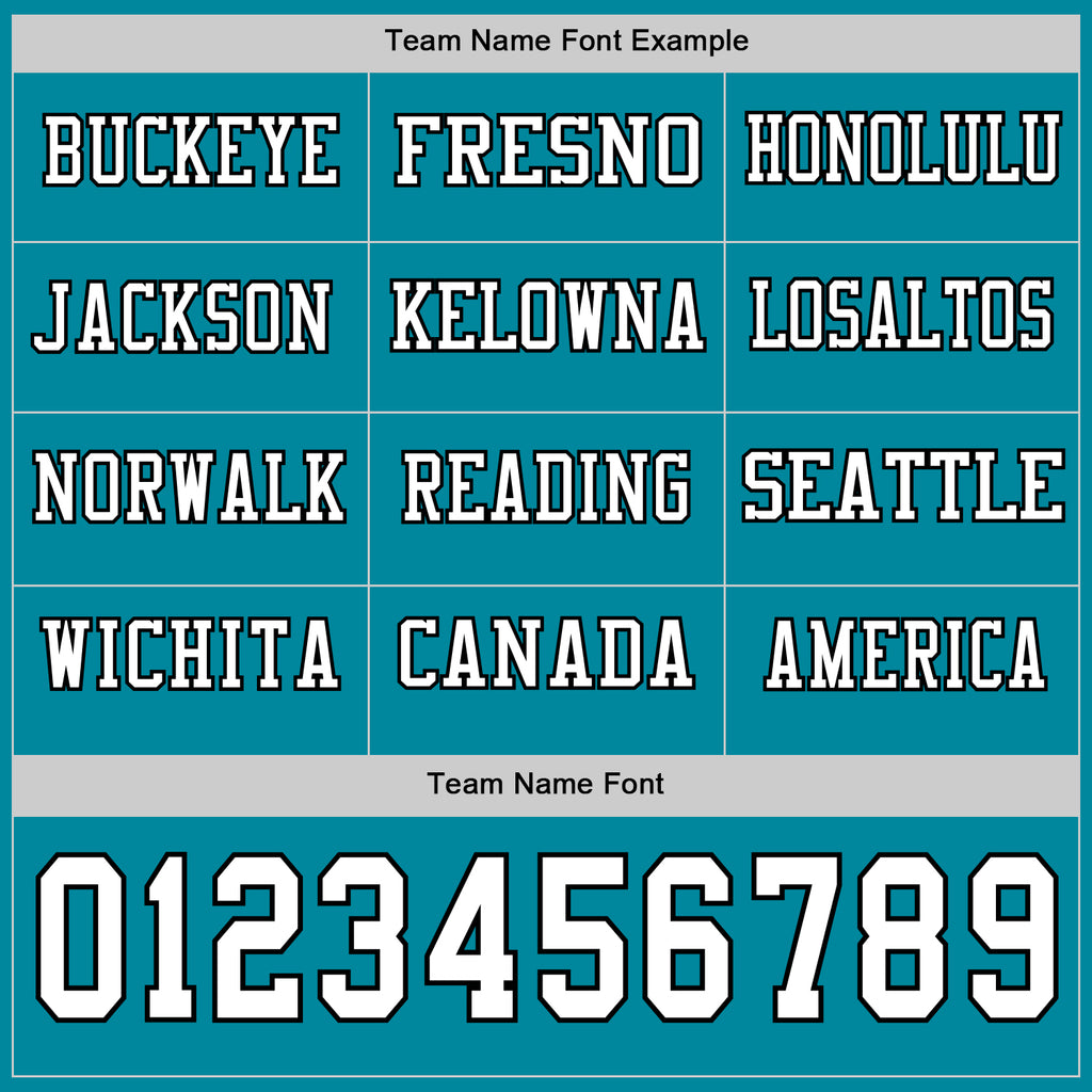 Custom Teal White-Black Long Sleeve Authentic Football Jersey