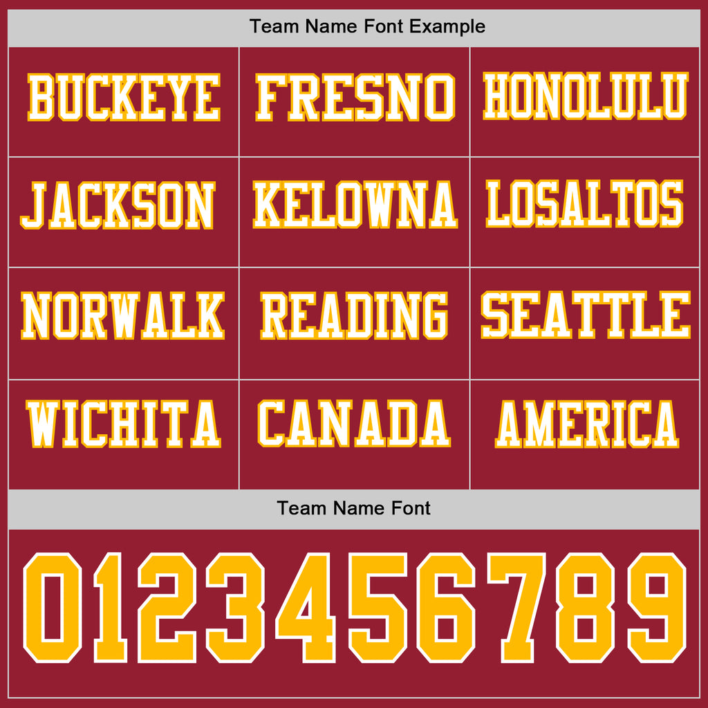 Custom Cardinal Gold-White Long Sleeve Authentic Football Jersey