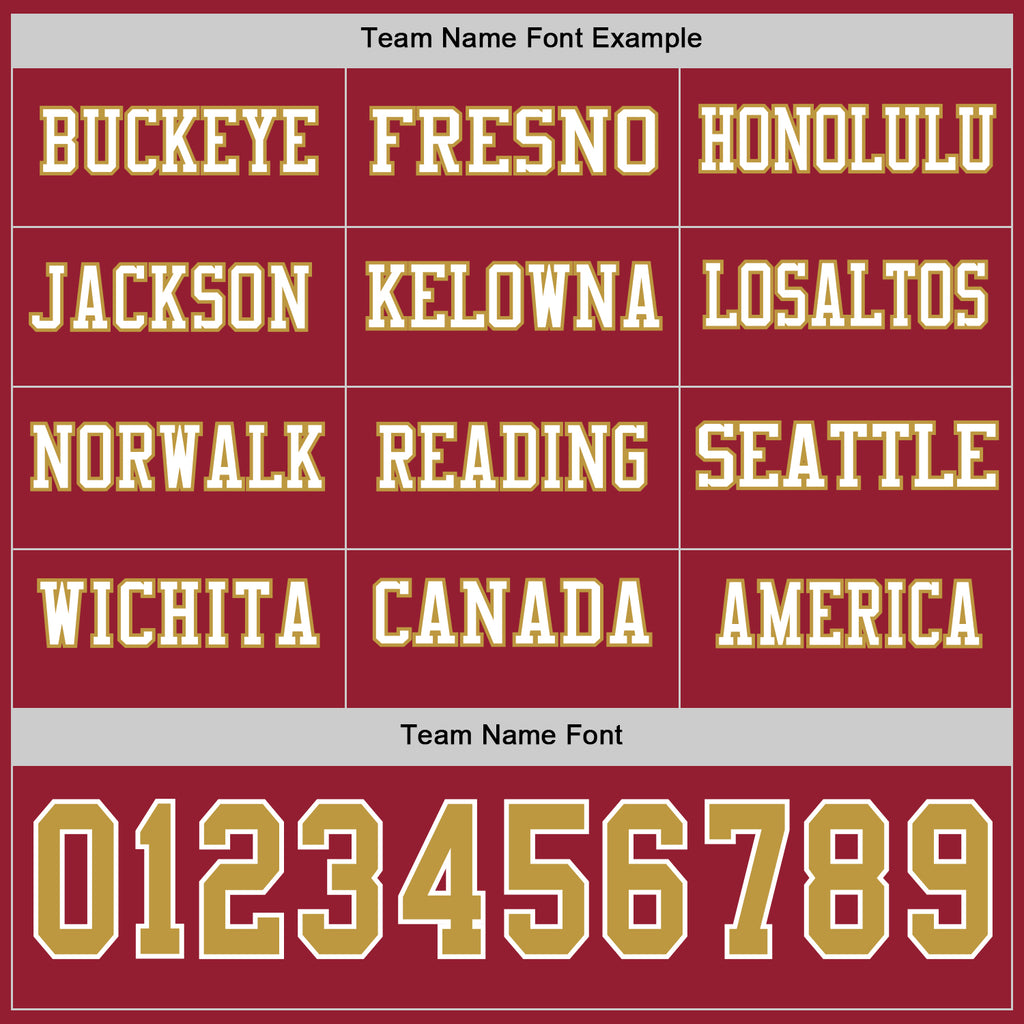 Custom Cardinal Old Gold-White Long Sleeve Authentic Football Jersey