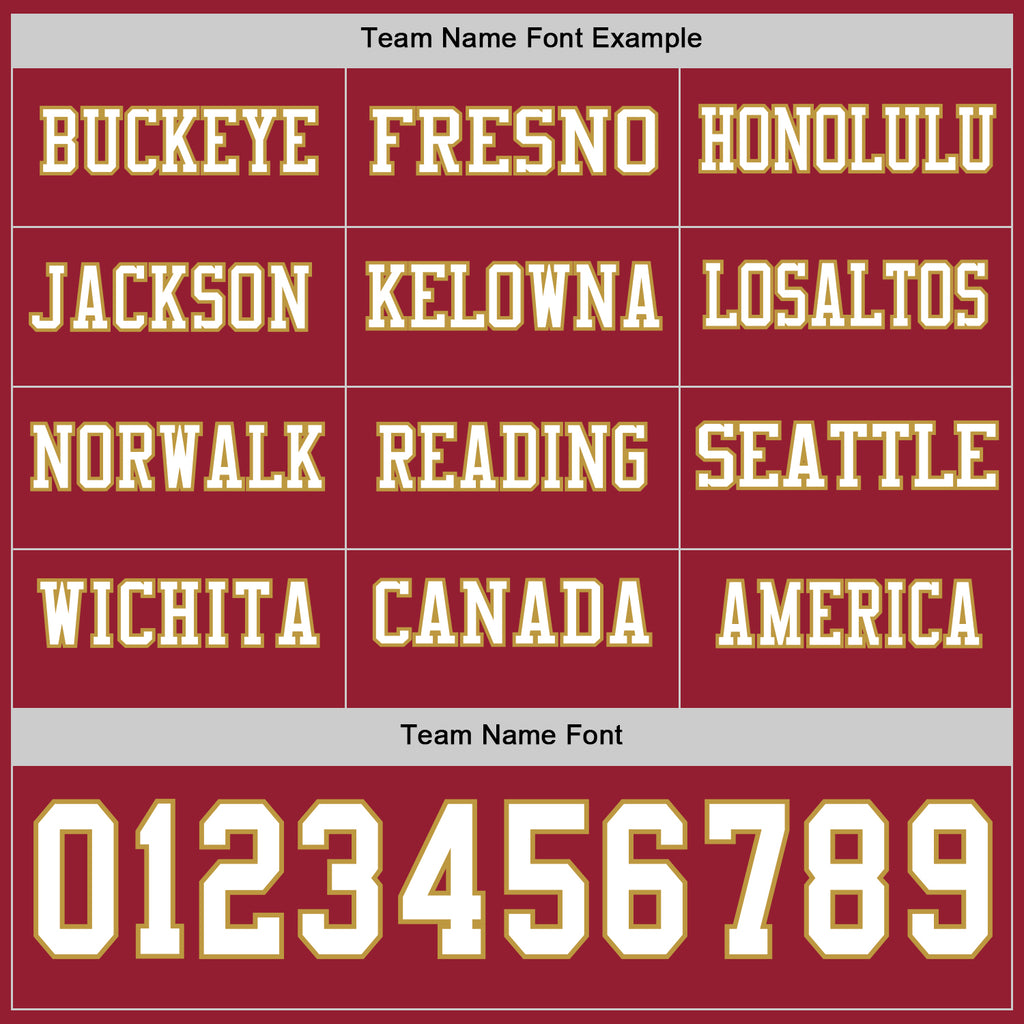 Custom Cardinal White-Old Gold Long Sleeve Authentic Football Jersey