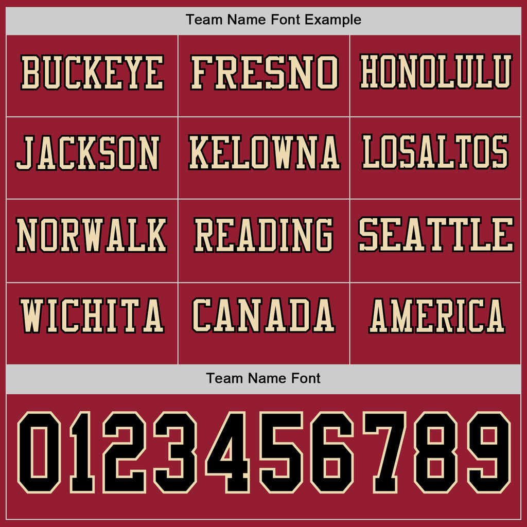 Custom Cardinal Black-Cream Long Sleeve Authentic Football Jersey