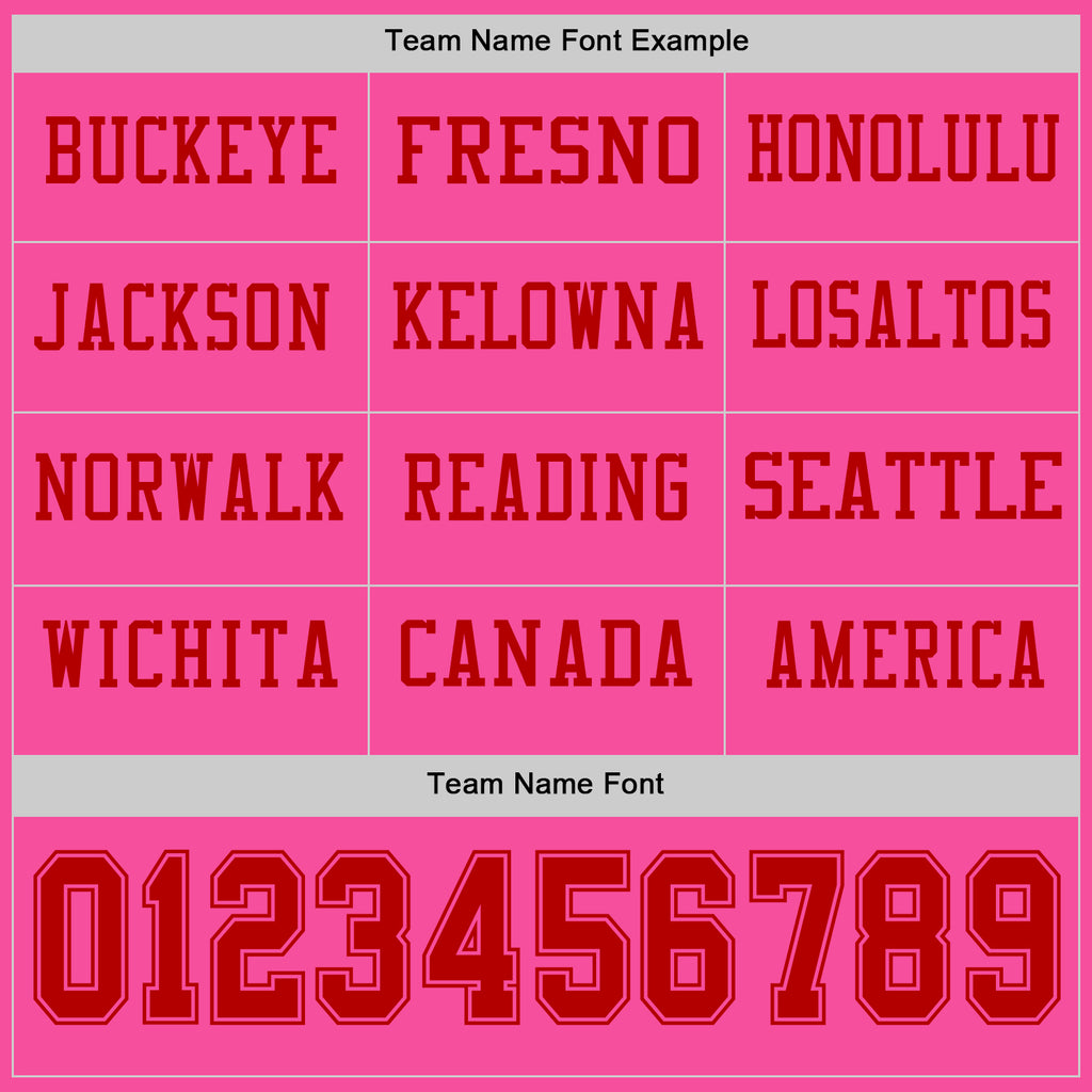 Custom Pink Red Long Sleeve Authentic Football Jersey