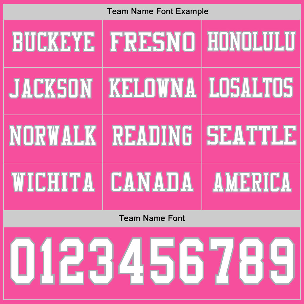 Custom Pink White-Gray Long Sleeve Authentic Football Jersey