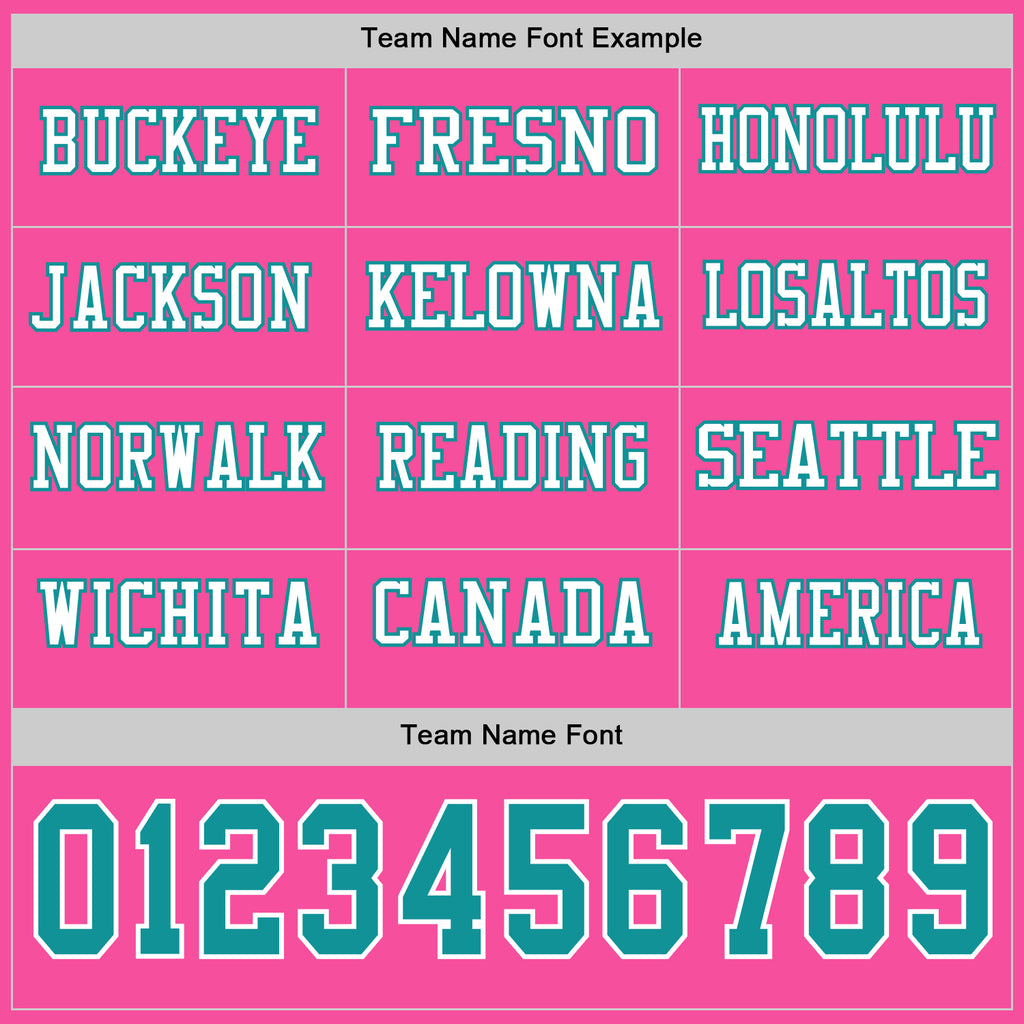 Custom Pink Teal-White Long Sleeve Authentic Football Jersey