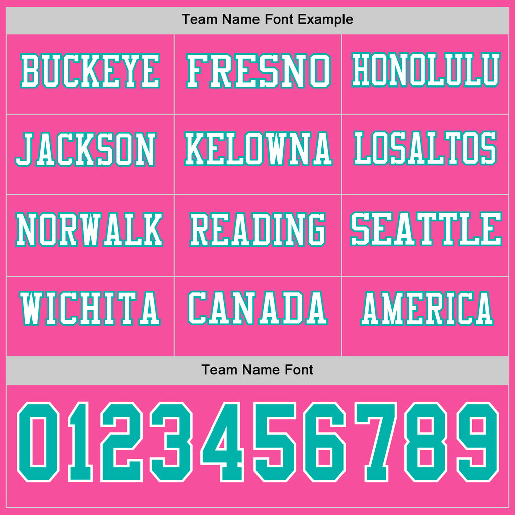 Custom Pink Aqua-White Long Sleeve Authentic Football Jersey