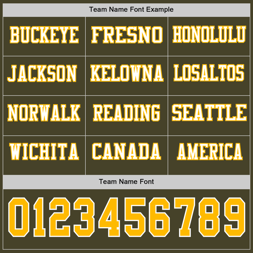 Custom Olive Gold-White Long Sleeve Salute To Service Authentic Football Jersey