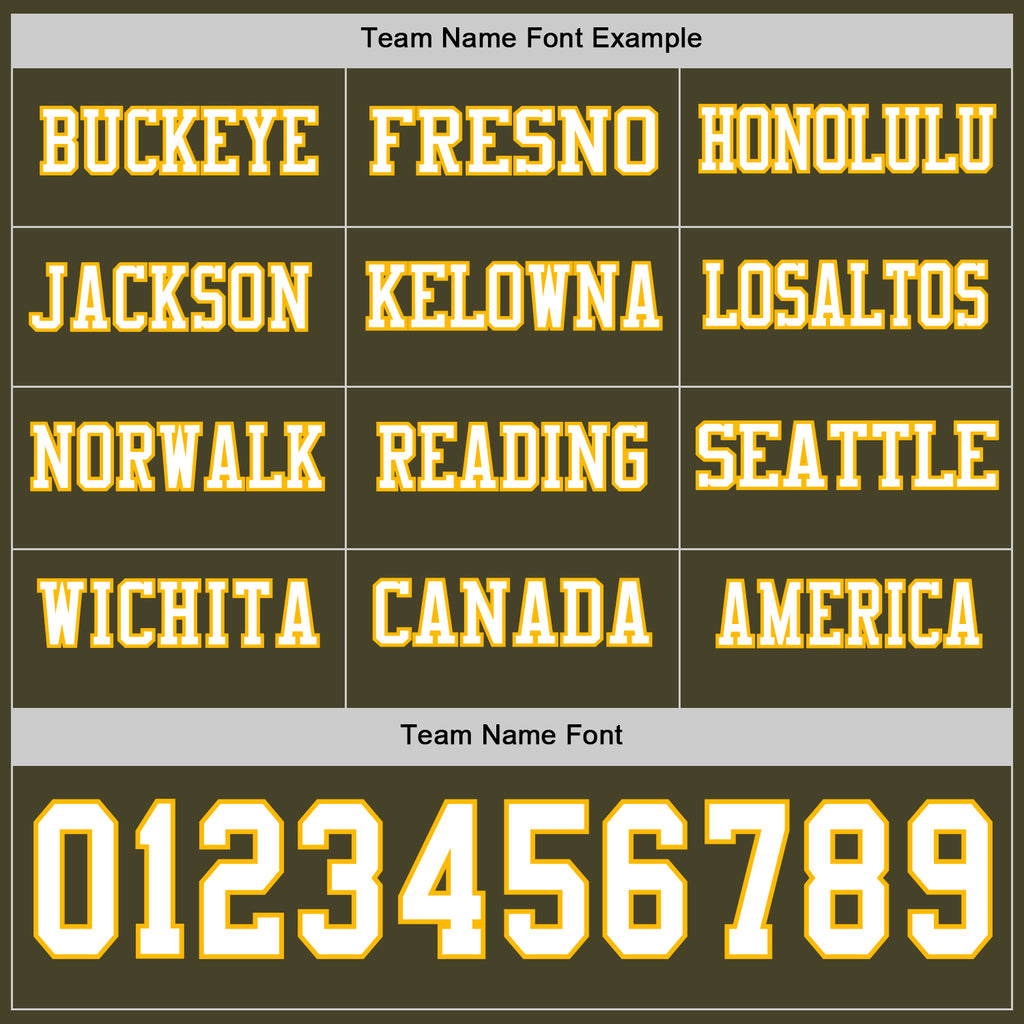 Custom Olive White-Gold Long Sleeve Salute To Service Authentic Football Jersey