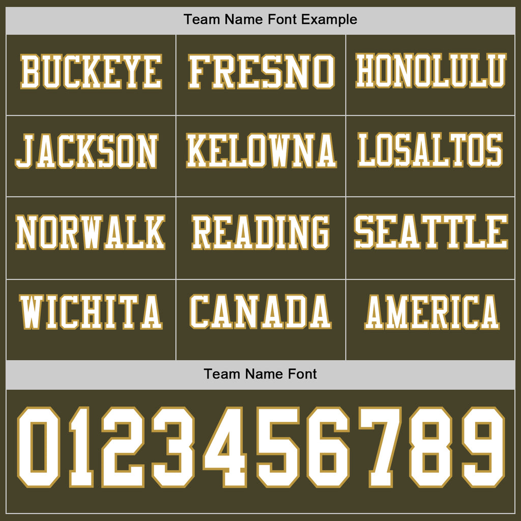 Custom Olive White-Old Gold Long Sleeve Salute To Service Authentic Football Jersey