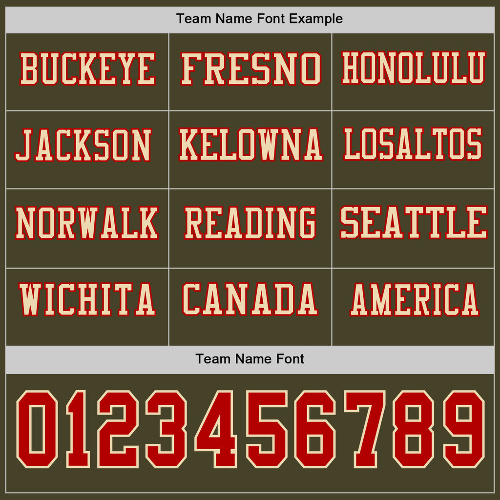 Custom Olive Red-Cream Long Sleeve Salute To Service Authentic Football Jersey